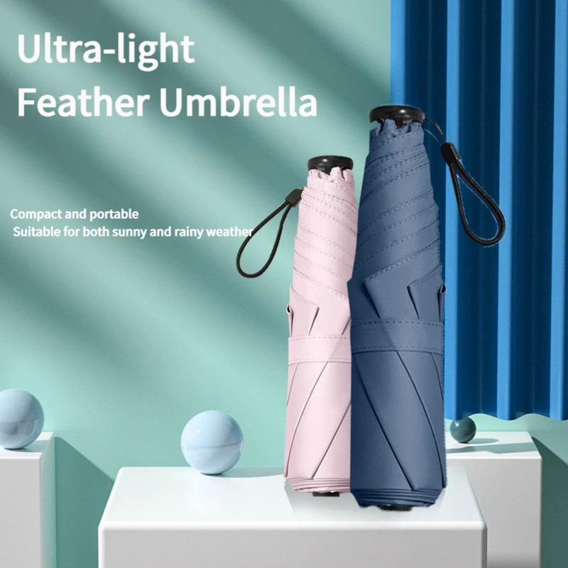 Cross Border Japanese Style Ultra Light Compact Portable Dual Use Folding Sunshade Umbrella for Sun Protection and UV Protection