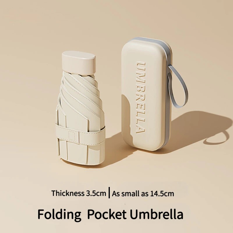 Mini Card Sun Umbrella for Women, Sunshade, UV Protection, Dual-use for Sun and Rain, Compact, Portable, Foldable, Pocket-sized