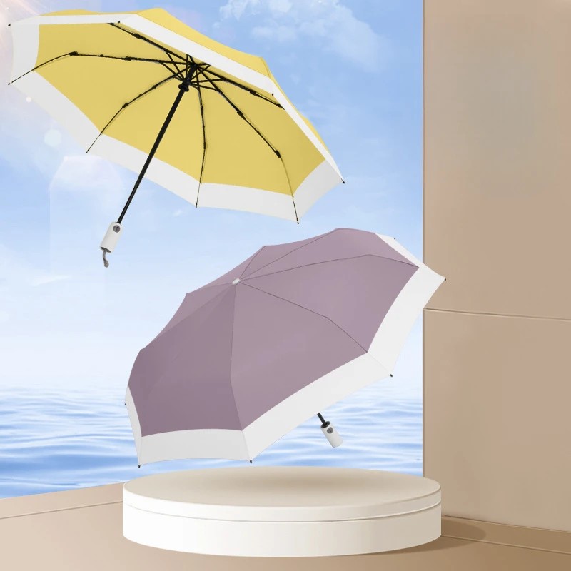 Colorful Automatic Umbrella3 Fold Fresh Style Women's High End Feel Sunshade Folding Custom Advertising