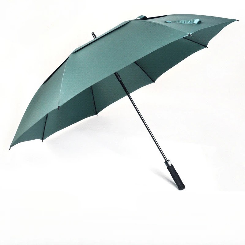 Extra Large Straight Handle Double Layer Golf Umbrella Extra Large Long Handle Umbrella with Logo Full Fiber Golf Business