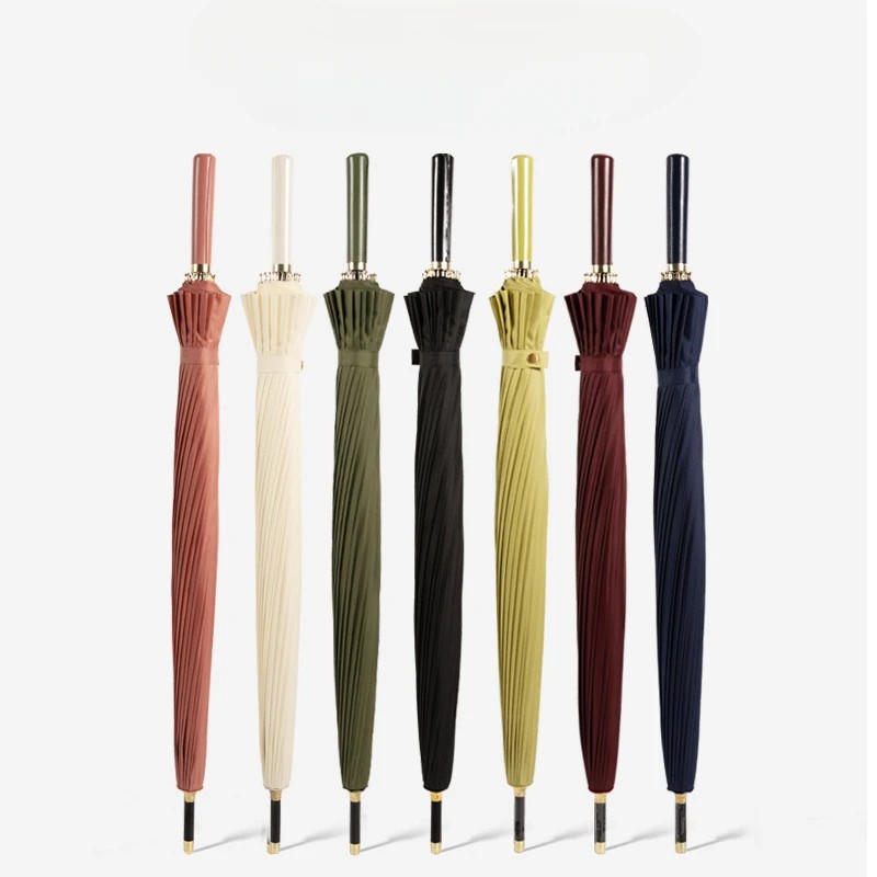 24 Rib Long Handle Wholesale Extra Large Double Person Men's Straight High End Gift Umbrella Advertising with Logo Printing