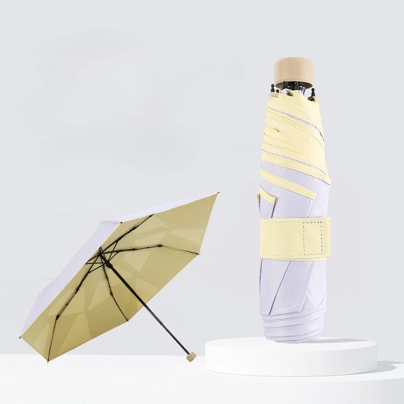 Manual 3 Fold Memory Patch Fold Free Umbrella Fresh Color Glue Sun Protection UV Protection Umbrella Can Print Logo