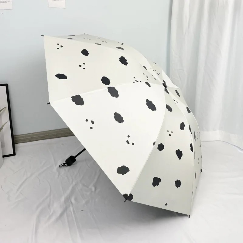 Sunshade Umbrella Sun Protection UV Protection Foldable Retro Umbrella for Women Ins Style Dual-use for Sun and Rain
