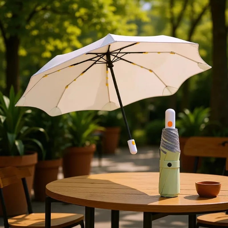 Fresh and Simple Automatic Safety Anti Reverse Children's Umbrella Cartoon Folding Cute  Umbrella for Elementary School Students