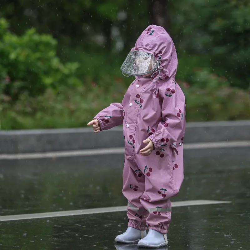 Children's Raincoat for Kindergarten Boys Girls Outdoor Full Body Protection Rain Jacket Electric Bike Umbrella Kids Rain Coats