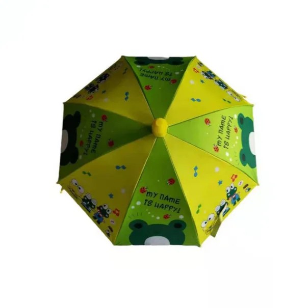 Waterproof Cover Open Black Glue Rain Shine Children Umbrella Kindergarten Student Cute Cartoon Long Handle Sun Protection Shade