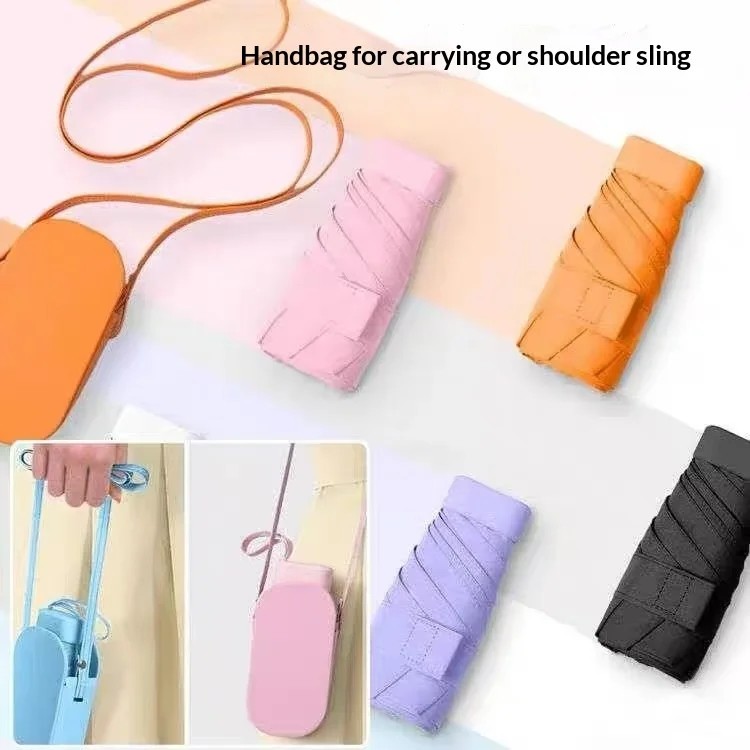 Manual Ultra Light Mini Dual Use Pocket Flat Sun Umbrella Gift Portable Sunscreen Light Luxury