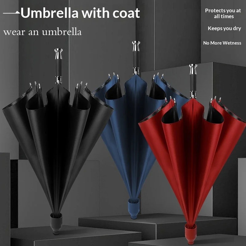 Manufacturer's in Stock Wholesale Straight Handled Golf Waterproof Umbrella Enlarged Reinforced Windproof UV Resistant Dual Use