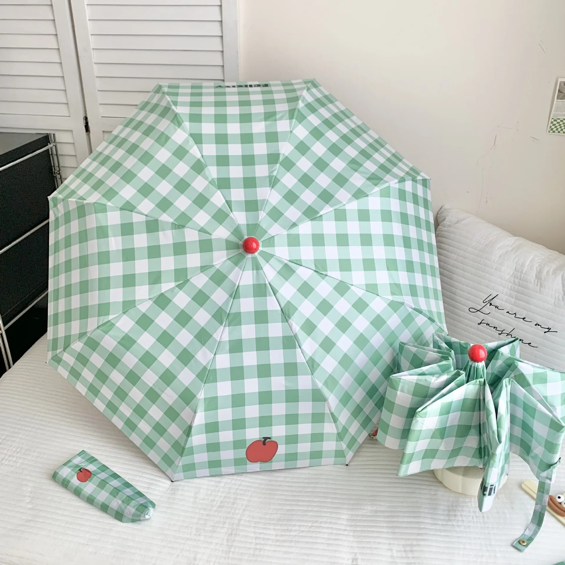 Japanese Nose Sun Protection UV Protection Long Handle Wind Resistant Foldable Portable Sunshade Dual Use Rainompact Umbrella