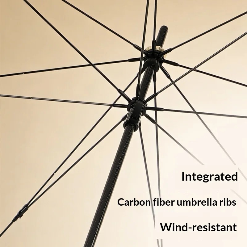Newly Upgraded Ultra Light 200g Carbon Fiber Ribs Black-coated Golf Umbrella Light Luxury Design Automatic Opening