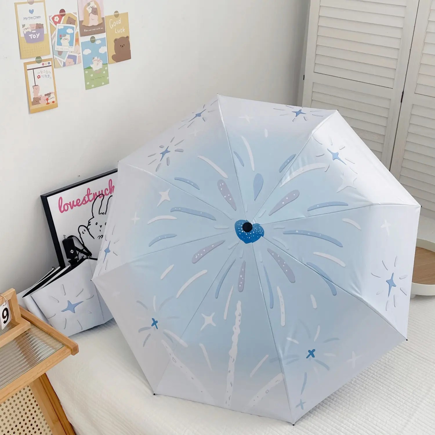 Fully Automatic Umbrella Dual-use for Rain and Sun Black Coating Foldable UV Protection Sun Umbrella Student  Custom Logo