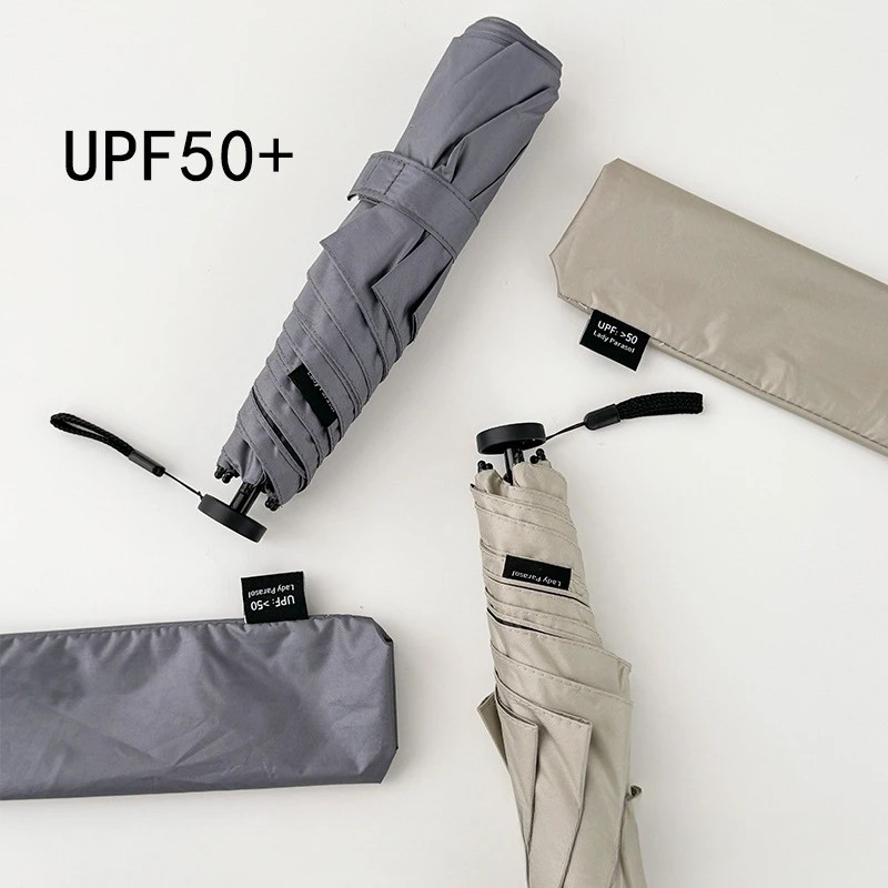 Ultra-Light Feather Umbrella Portable Three-Fold 0.1kg Sun Umbrella Rain Umbrella Sun Protection Japanese  Parasol