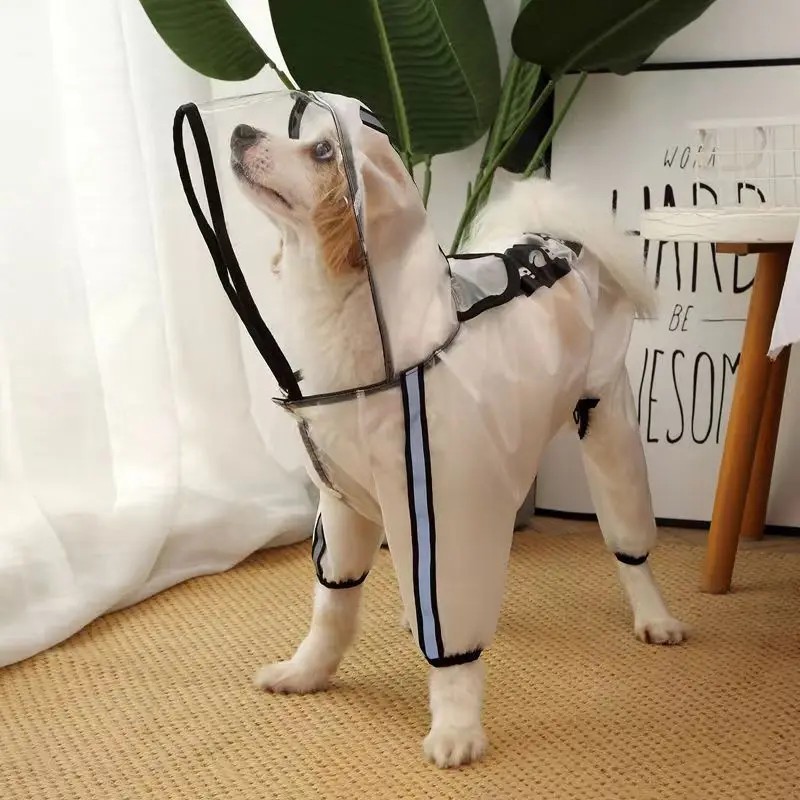 All-inclusive Waterproof Raincoat Dog Raincoat Four-legged Small Medium Large Size Beaumibi Bear Design Reflective Strips