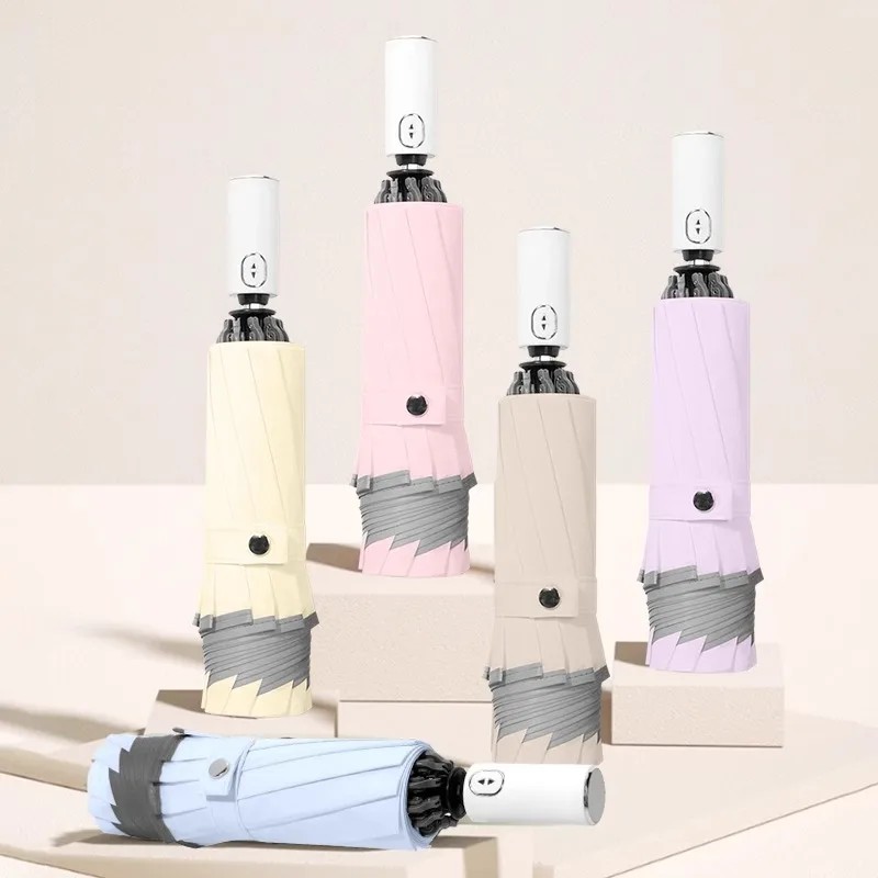 Full Automatic Alloy Plastic Reinforced Wind Rain-resistant Dual-purpose Men's Sun Protection Ultraviolet Protection Women's