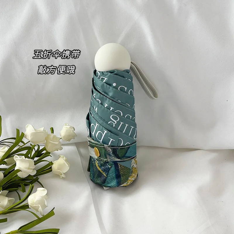Ancient Style Chinese Style Folding Automatic 5 Fold Dual-Use Umbrella for Women Sunshade Sun Umbrella Customizable with Logo
