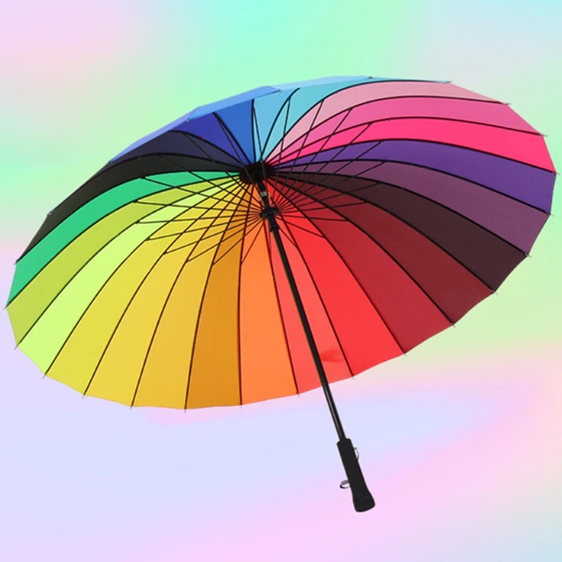 24-Bone Steel Alloy Long Handle Large Wind-Resistant Increased Rainstorm-Resistant Men's Adult Business Straight Umbrella