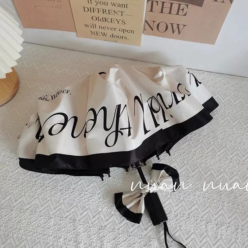 French-style Vintage Sun Umbrella with Easily Opening and Silicone Handle High Aesthetic Value Summer Sun Protection