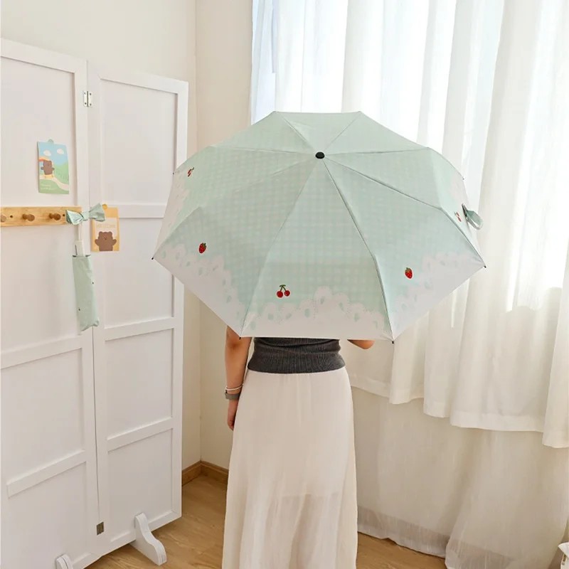 Cute Women's Business Gifts Umbrella for Sunny Rainy Days Compact Portable Fully Automatic High End Folding Sun Protection