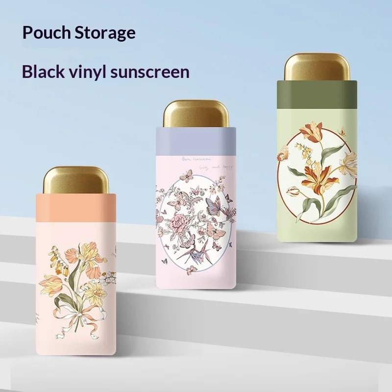Sun Rain Five-Folding Ultra-light Small Five-fold Casual Manual Anti-UV Sunscreen Sunshade Mini Pocket Umbrella with 6 Ribs