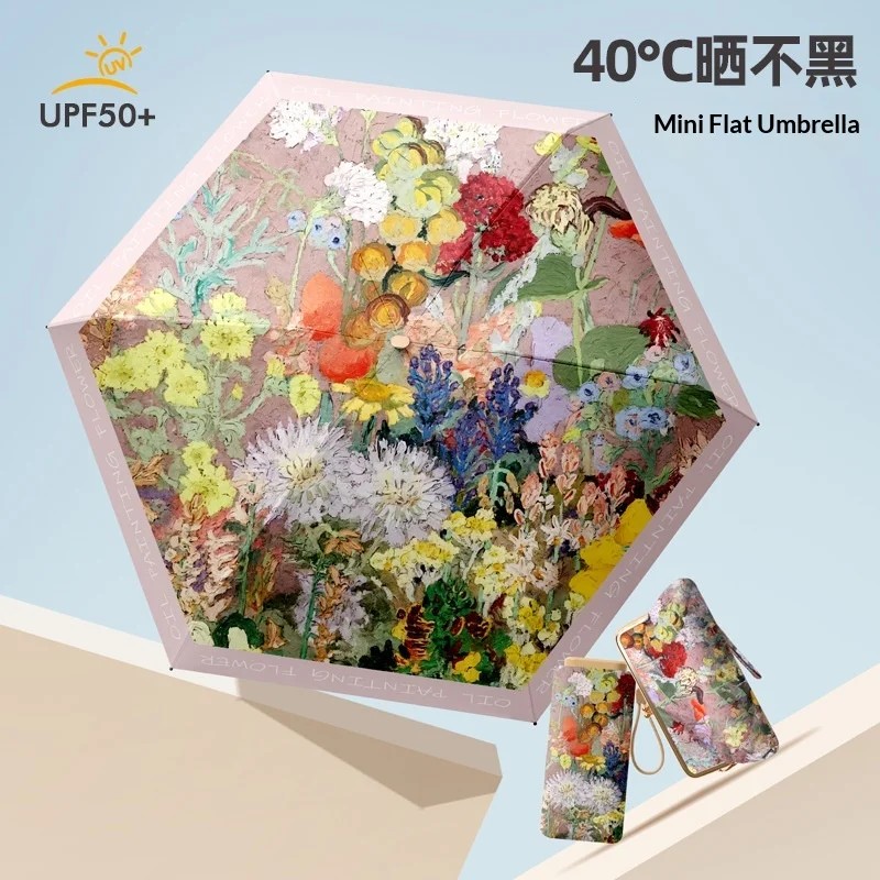 Ultra-light Luxury Manual Bag Mini Portable Colorful Glue Sunscreen Sunshade UV-proof Women's Retro Chinese Style Umbrella