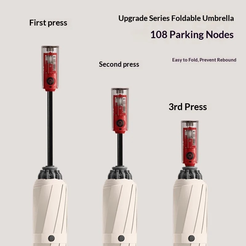 Transparent Mechanical Handle 280T Three Fold Fully Automatic Reverse Rain Advertising Gift Umbrella Explosion Proof Shock