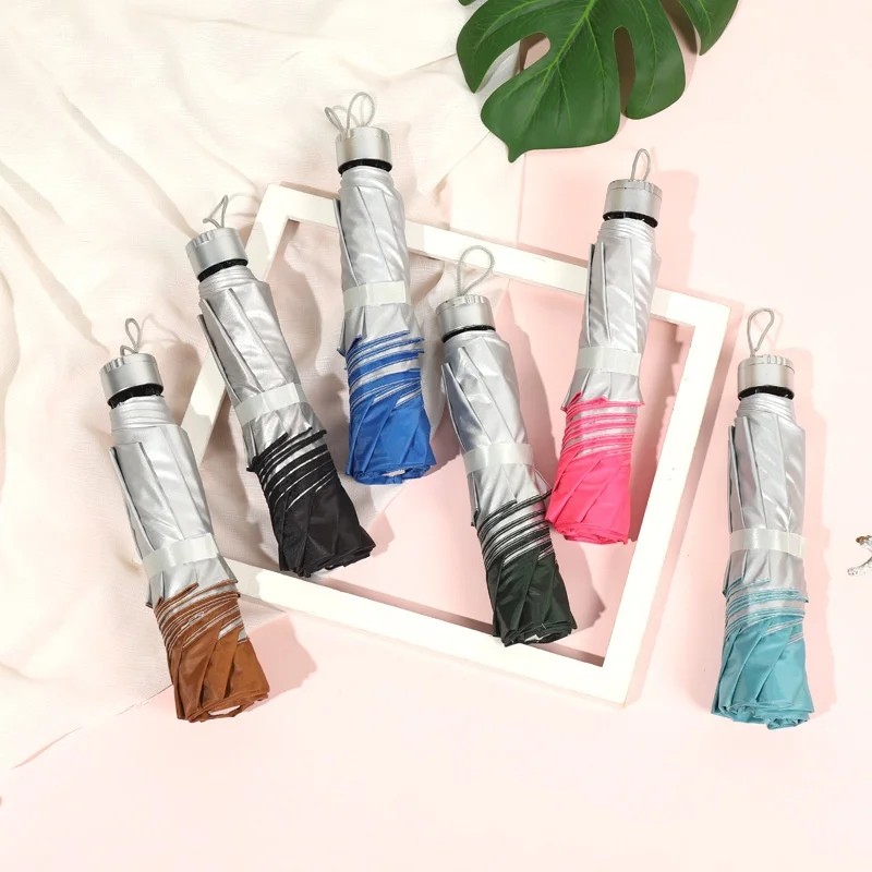 Three Fold Reverse Rod Umbrella Factory Wholesale Sun Proof Folding Umbrella logo Printing Advertising Gift 6 Rib Umbrella