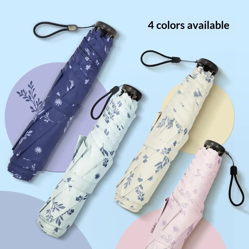 Daguangming Manual Ultra Light Foldable Pencil Umbrella with Sun & Rain Dual Use and 3 Fold UV Protection