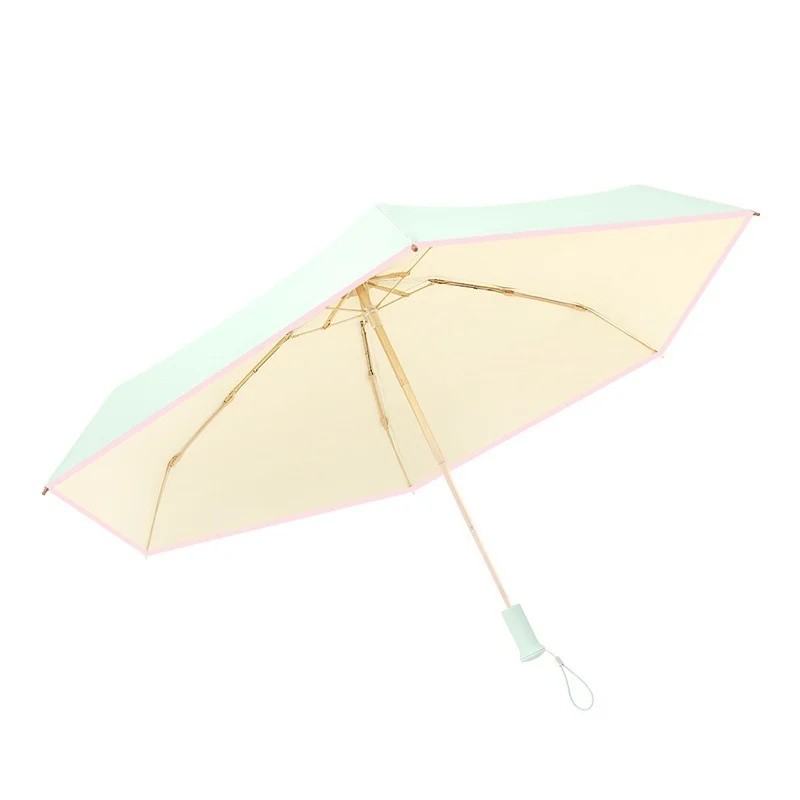 Retractable Handle Manual 5 Fold Colorful Collision Cloth Mini Ultra Light Sun Umbrella Both Rain Sun UV protection for