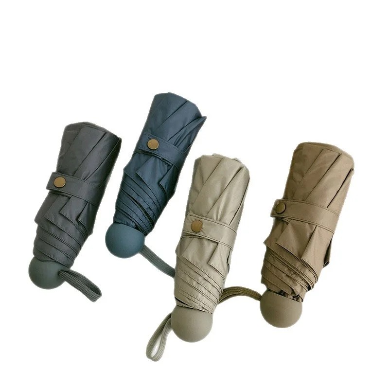Pocket Capsule Five-Folding Rain Sunshine Umbrella Dual-use Compact Portable Sunshade Sunscreen UV protection Women Manual
