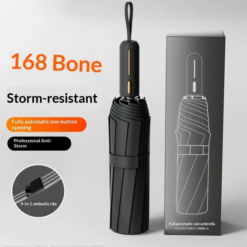 Semi-Automatic Thickened Enlarged Folding Umbrella with Dual-Use Sun & Rain Protection UV Protection Business Gifts