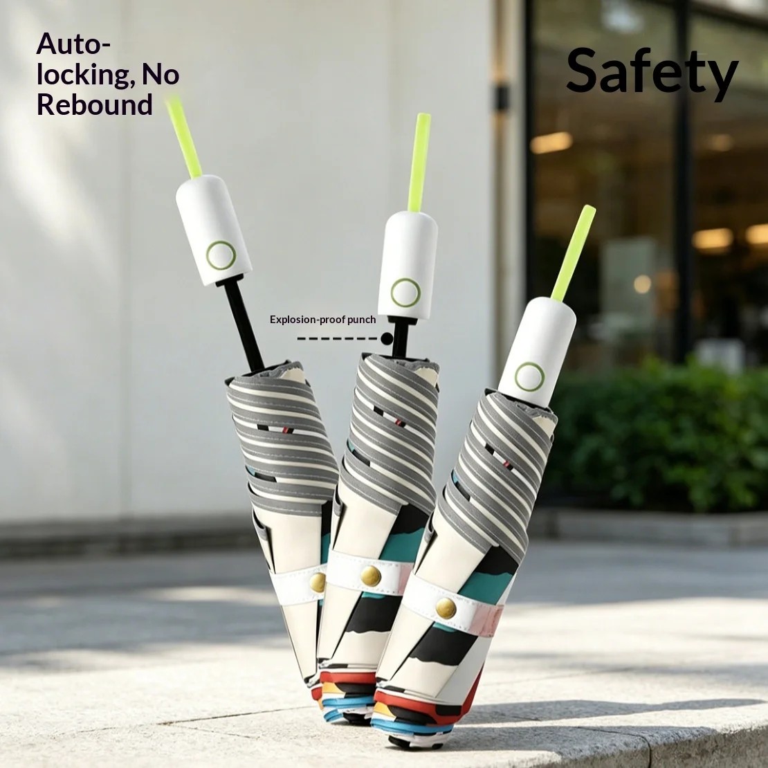 Creative 6K Manual Folding Umbrella Reflective Strips Black-coated Children's Umbrella Customizable logo Windproof Advertising
