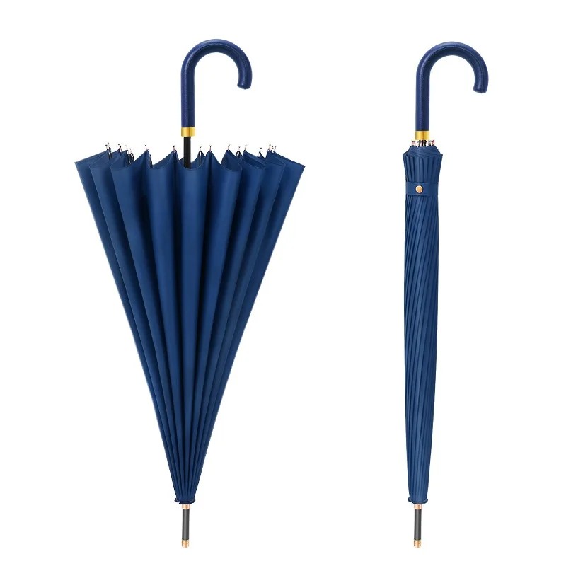 24 Bone Straight Handle Custom logo Long Handled Umbrella for Men Business Home Use Large Reinforced Thickened UV protection