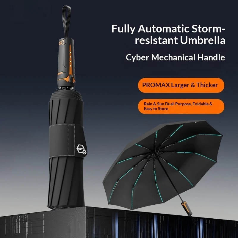 Semi-Automatic Folding Umbrella Wholesale Dual-Use Sun & Rain Thickened Enlarged Women Men's UV Protection Windproof Collision