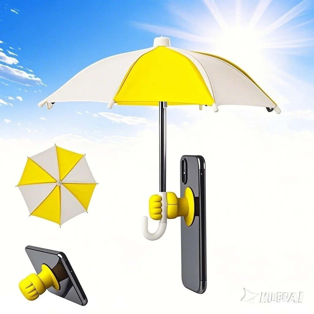 Hot Selling Creative Motorcycle Umbrella Manual Fist Suction Cup Bracket Sunny Rainy Days Waterproof UV Resistant Small Umbrella