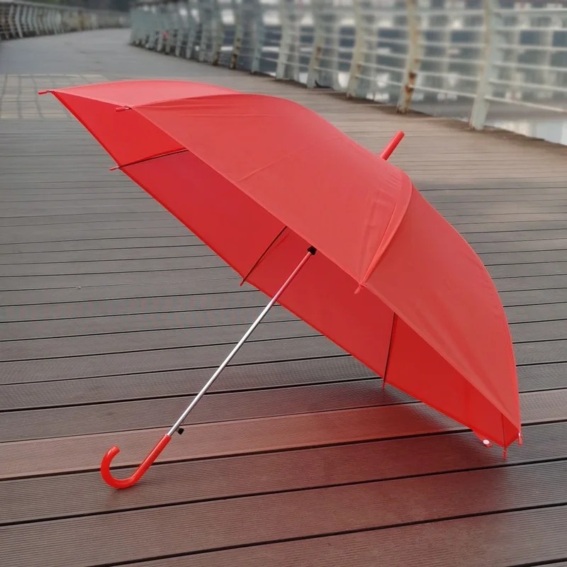 Solid Color Eco Friendly Semi Transparent PVC Advertising Umbrella Long Straight Rod UV Protection Automatic Opening Printable