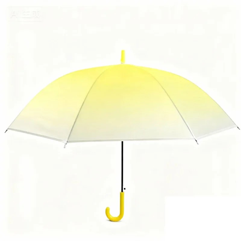 Thickened Matte Gradient Solid Color Semi Transparent Plastic Long Handled Advertising Umbrella Fresh Internet Popular Handmade