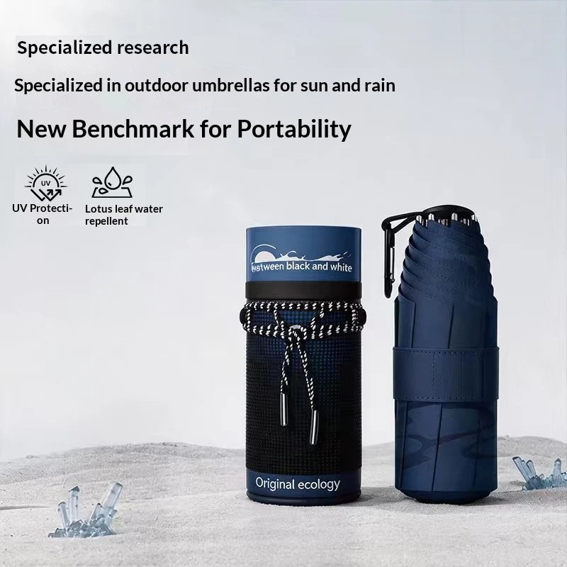 Hidden Handle Men's & Women's Sunscreen Umbrella Compact Portable UV-Proof Folding UPF 50+ 8 Ribs Custom Logo for All Seasons