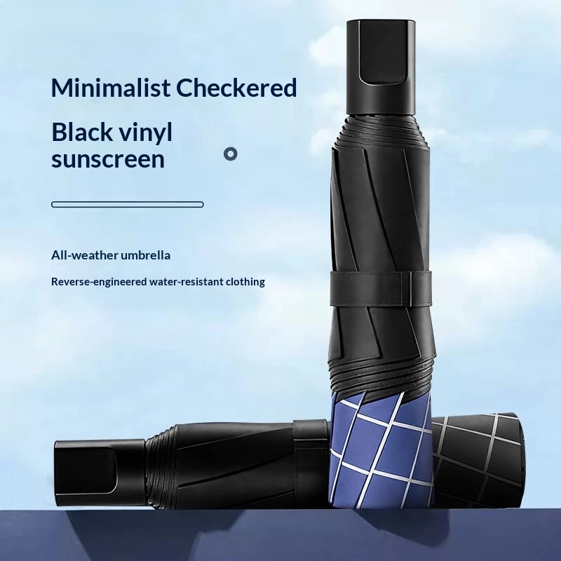 Thickened Enlarged Storm-Resistant Manual Folding Umbrella UV Protection Dual-Purpose for Sun Rain Wholesale Men's Business Gift