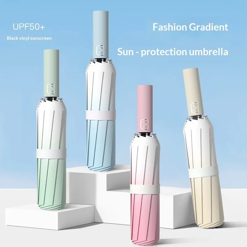 Automatic Adult Dual-use Sunshade Sunny Rainy Days Thickened Enlarged Folding Umbrella Collision Cloth 10 Ribs UV-proof Business