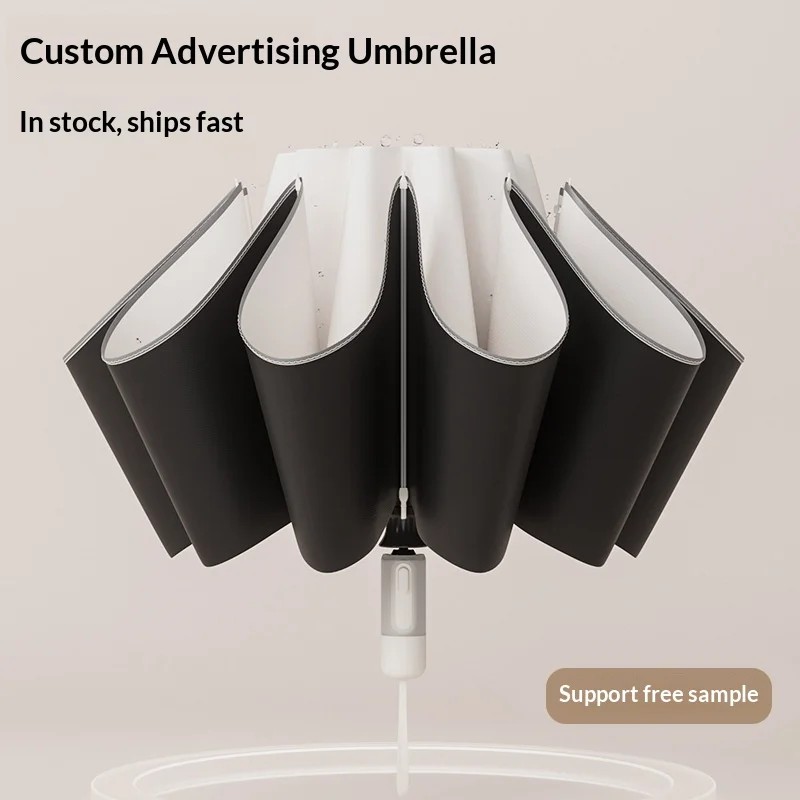 Automatic 24 Ribs Extra-Large Thickened Reinforced Folding Umbrella for Men & Women UV Protection Custom Logo Wholesale Sunshade