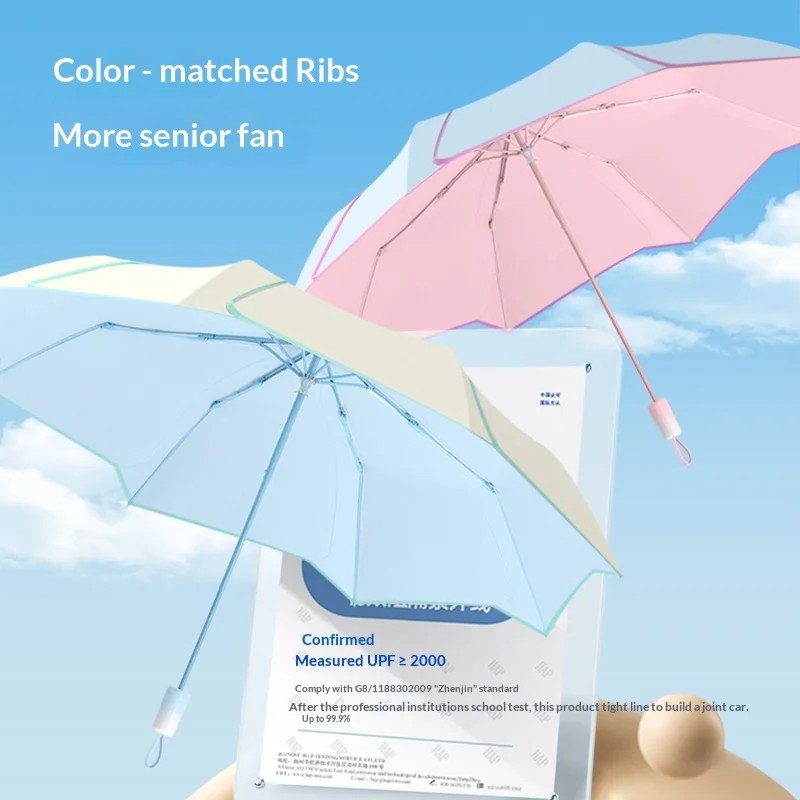 New Petal Umbrella Colorful 8-Style Manual Folding Iron Ribs UV Protection Women's Business Gift Sun Protection Rain Shine