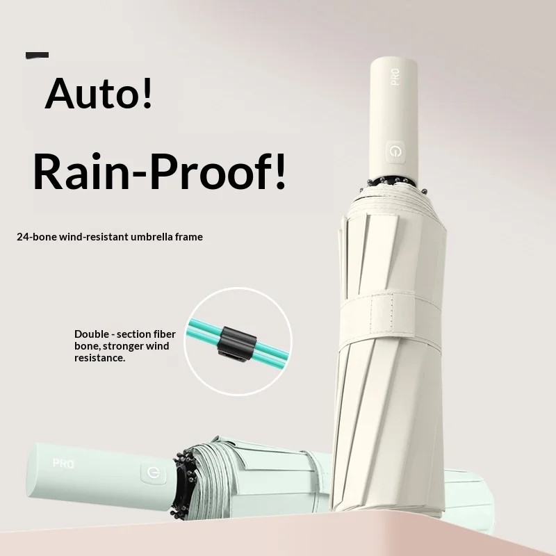 Fully Automatic Windproof Folding Umbrella Dual-Purpose Sun & Rain Protection UV Protection Customizable Business Gift