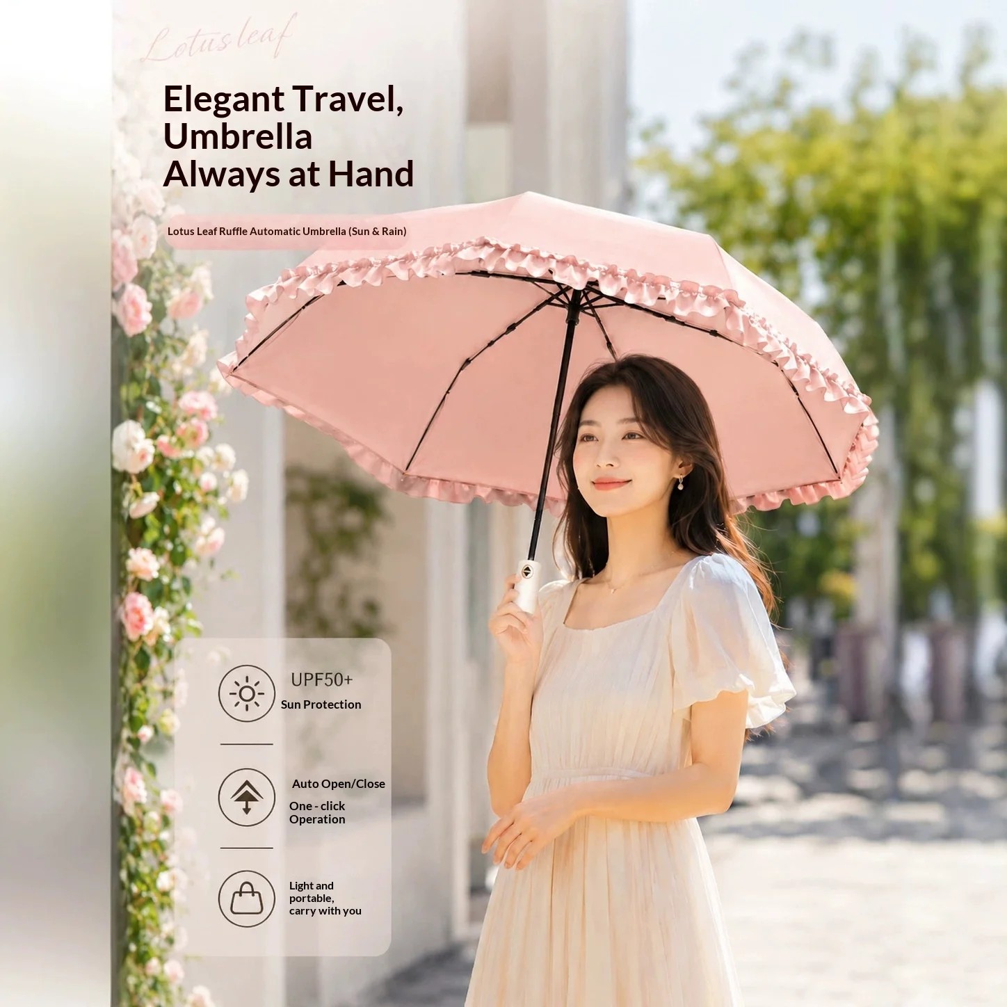 Princess Parasol Fully Automatic Lace TPE Material Umbrella Color Glue Sunshade Anti-UV Folding All-Weather Use