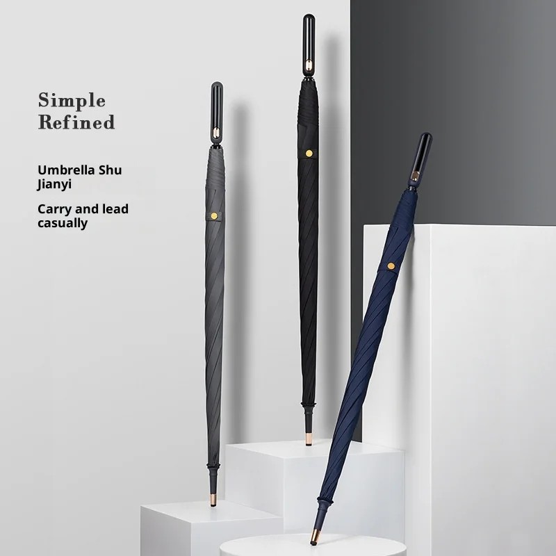 8-rib Automatic Golf Umbrella Customizable Long-handled Windproof Straight Rod Double-person Wind-resistant Advertising Umbrella