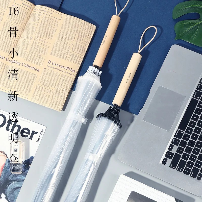 High End Japanese Style Solid Color Automatic Large Size Windproof UV Protection Polyester Fiber Longn Handled Umbrella
