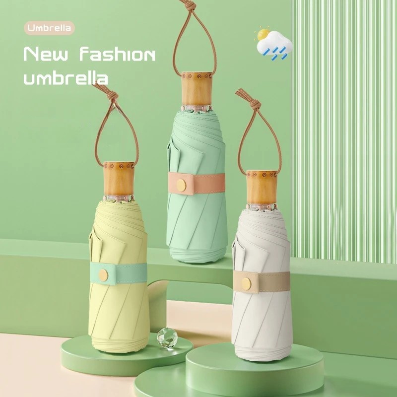5 Fold 8 Rib Hand Open Colorful Glue Umbrella Dual Use for Sun and Rain Foldable Sun Protection Umbrella Custom Logo
