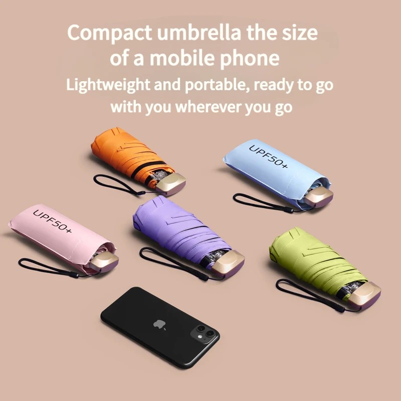 Custom Umbrella Dual Use Sunshade Umbrella for Women Portable Mini Manual Folding Black Glue Small Sun Umbrella Wholesale