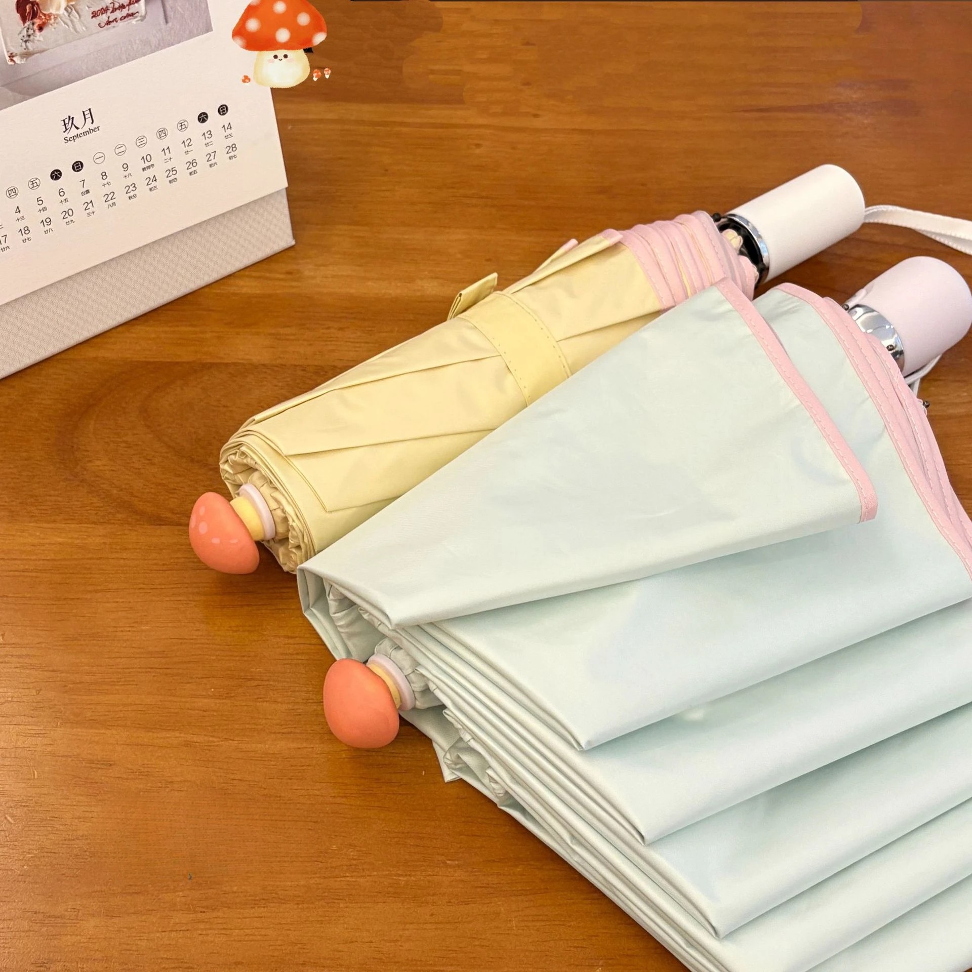 Mushroom Sunshade Umbrella Cute High Value Niche Female Ins Foldable Student Dual Use Sun Protection Portable Umbrella