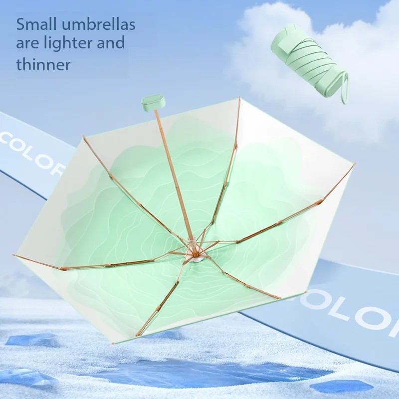 New Graded Card Umbrella Sun Umbrella Sun Umbrella Umbrella Folding Umbrella Manual Umbrella Advanced Sense of Rain and Rain