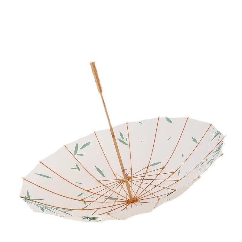 Vintage Chinese Style Retro 16 Rib Bamboo Umbrella Manual Large Size Sunshade Sun Protection High End Dual Use for Sun and Rain